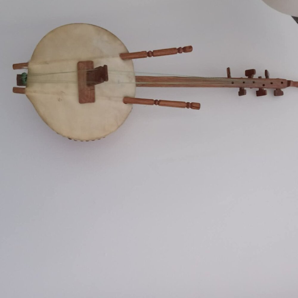 Handmade kora traditional African instrument made from calabash 24 inches long